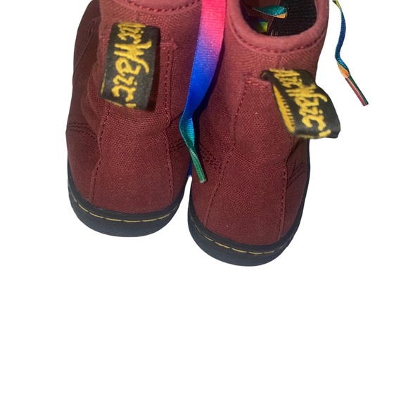 Dr Martens shoreditch  Burgundy Canvas Boots size 7 doc hi shoes - Picture 3 of 5